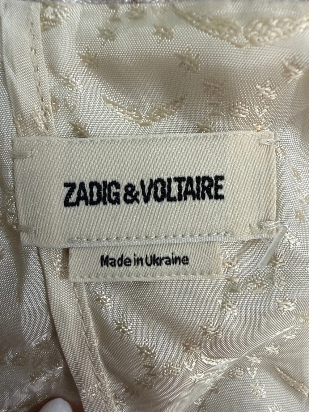 Zadig & Voltaire Vicka Jacquard Wings Blazer Cream Gold Flop Packets US 8-10 - Picture 14 of 16